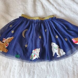 Mini Boden Royal Blue Skirt with Glittering Gold Trim